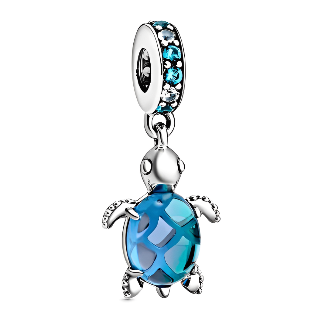 Berloque de prata 925 Blue Turtle