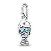 Berloque de prata 925 Blue Fish