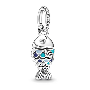 Berloque de prata 925 Blue Fish