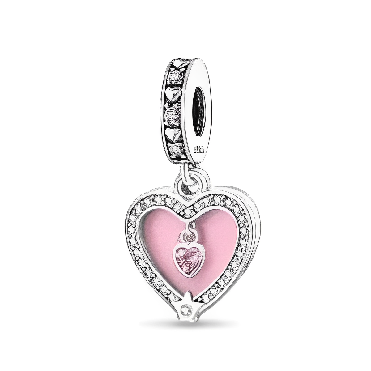 Berloque de prata 925 Heart Pink