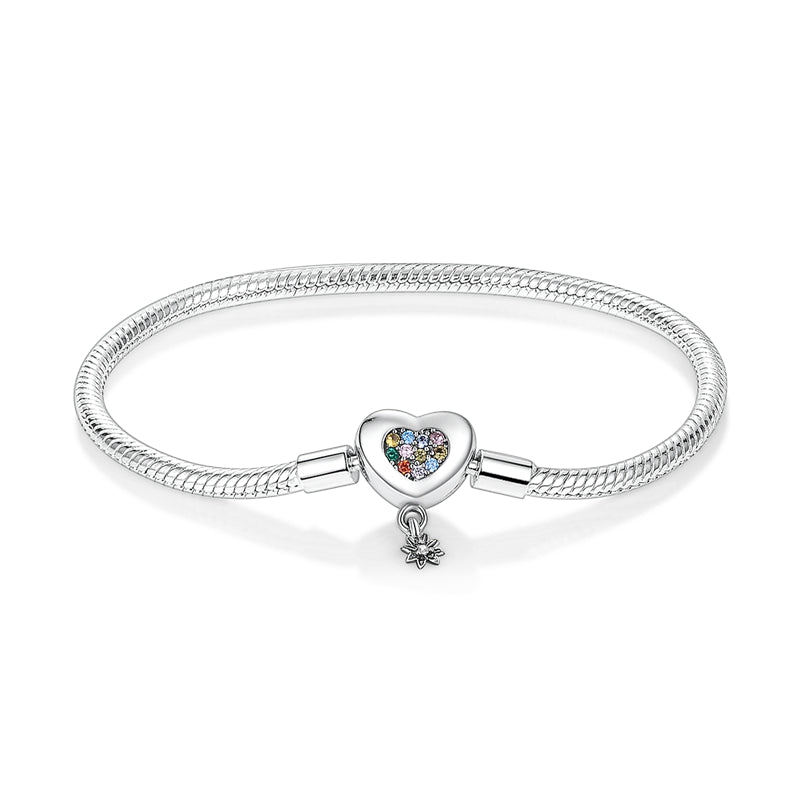 Pulseira de prata 925 Colorful Heart