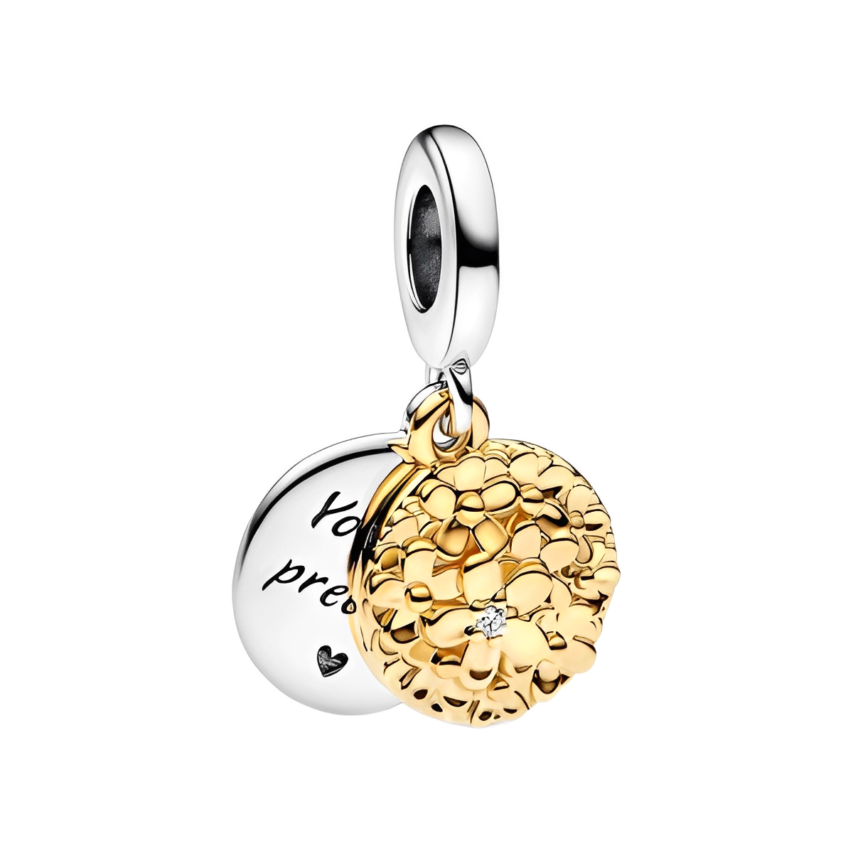 Berloque de prata 925 Gold Flower