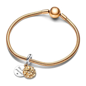 Berloque de prata 925 Gold Flower